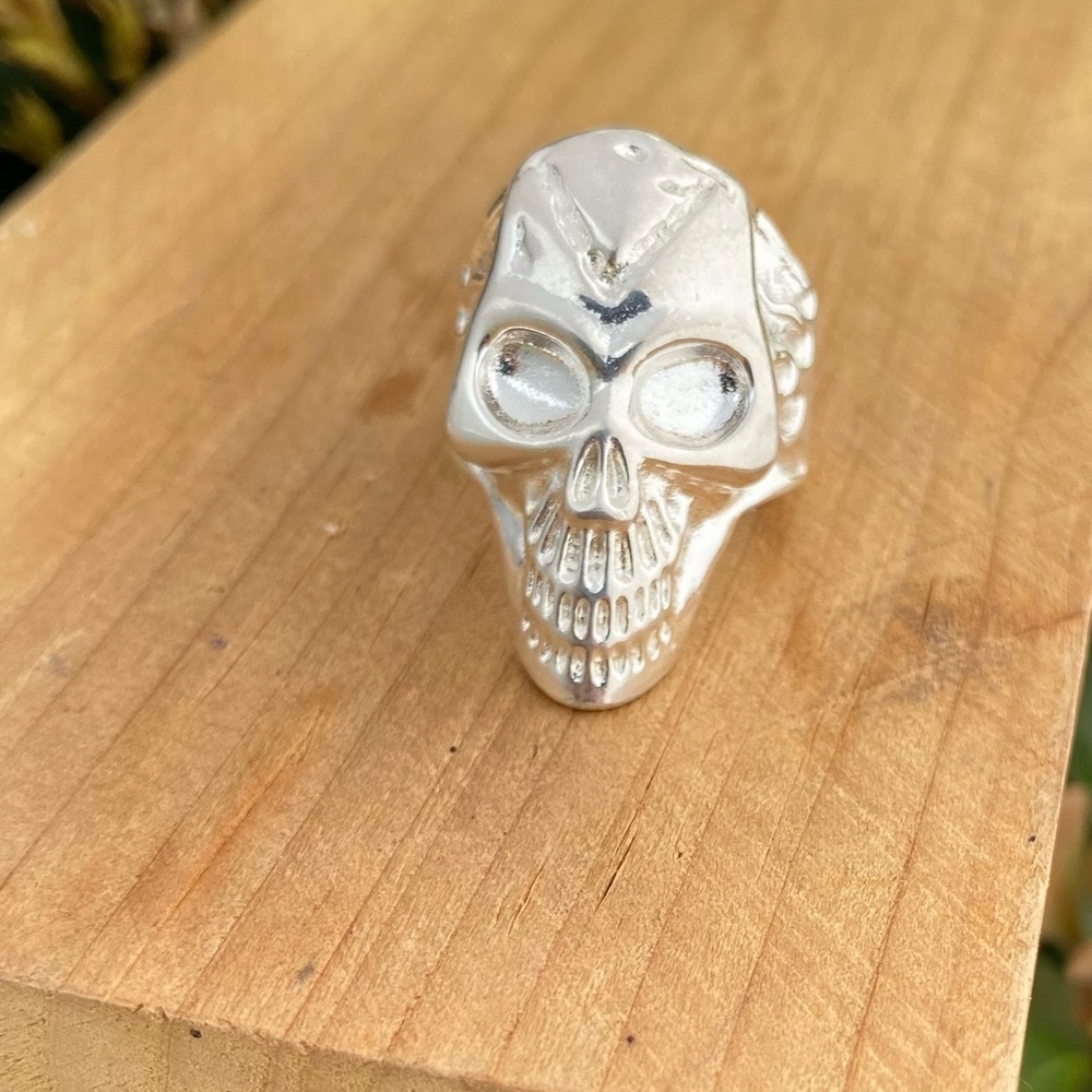 Solid 925 Sterling Silver Skull Men Ring from Mexico/ Calavera Plata Mexico